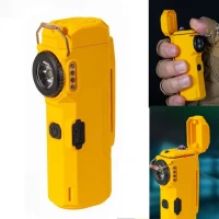 Фонарь зажигалка импульсно-дуговая⚡️Li-Ion аккумулятор, индикация заряда, ЗУ Type-C, Box D51-SMD yellow