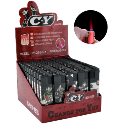 Зажигалка с фонариком (турбо пламя) Казино №2588-2 Зажигалка с фонариком (турбо пламя) Казино №2588-2