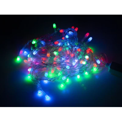 Гирлянда бахрома  LED  матовая капля (провод прозрачный 3м + переходник) Разноцветный Unison (B 1-5)