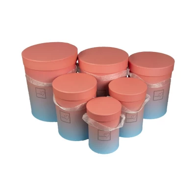 Коробка подарочная круглая в наборе  6 шт (21 х25,5cм - 11 х 15cм) Unison (W5957)