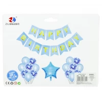 Набор шаров с растяжкой Happy birthday и звезды, голубой Голубой Unison (10126) Набор шаров с растяжкой Happy birthday и звезды, голубой Голубой Unison (10126)