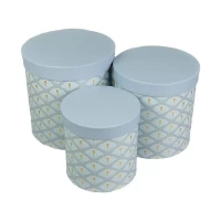 Коробка подарочная круглая   в наборе  3 шт (20 x 20,5см/18 x 18,5см/15 x 15,5см) Серый Unison (W3005)