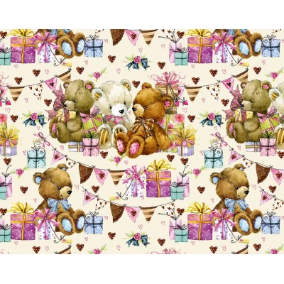 Бумага упаковочная мелованная 80г 10 листов  100 х 70см Разноцветный Unison (PVM10-32)