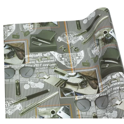 Бумага упаковочная мелованная 80г 10 листов  100 х 70см Серый Unison (PVM10-133)