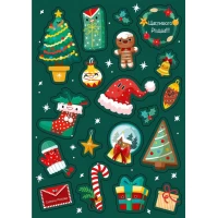Наклейка новогодняя А5  
