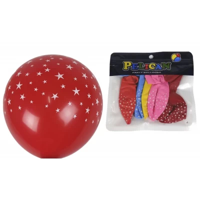 Шарики Pelican 12' (30 см) звезды, 5 шт/уп Разноцветный Pelican (1205С-403)