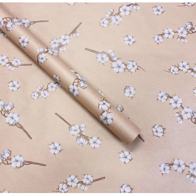 Бумага упаковочная крафт-двусторонняя 0,68 х 8м Бежевый Unison (Пт-І-28)