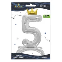 Шарик фольгированный цифра с короной на подставке Шарик фольгированный цифра с короной на подставке