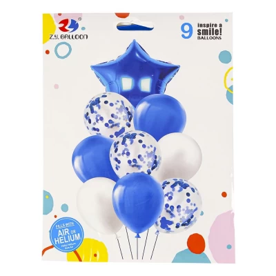 Набор шариков микс со звездой, 9шт СИНИЙ Синий Без бренда (10120 blue) Набор шариков микс со звездой, 9шт СИНИЙ Синий Без бренда (10120 blue)