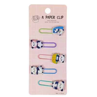 Закладки-скрепки с деревянным декором 5шт 