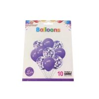 Набор из 10 шаров, микс цветов Разноцветный Без бренда (QQTZ-14-violet) Набор из 10 шаров, микс цветов Разноцветный Без бренда (QQTZ-14-violet)
