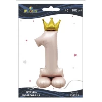 Шарик фольгированный цифра с короной на подставке Шарик фольгированный цифра с короной на подставке