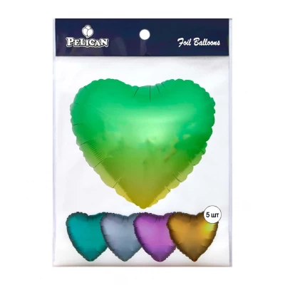Шарик фольгированный Pelican 18' СЕРДЦЕ ОМБРЕ ЗЕЛЕНО ЗОЛОТОЕ 45 см, (5шт) Зеленый Pelican (833680) Шарик фольгированный Pelican 18' СЕРДЦЕ ОМБРЕ ЗЕЛЕНО ЗОЛОТОЕ 45 см, (5шт) Зеленый Pelican (833680)
