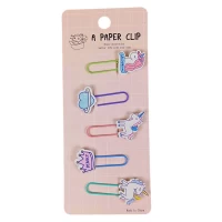 Закладки-скрепки с деревянным декором 5шт 