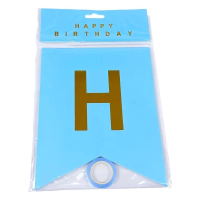 Гирлянда флажки HAPPY BIRTHDAY 16 х 20см (HB-1097 blue)