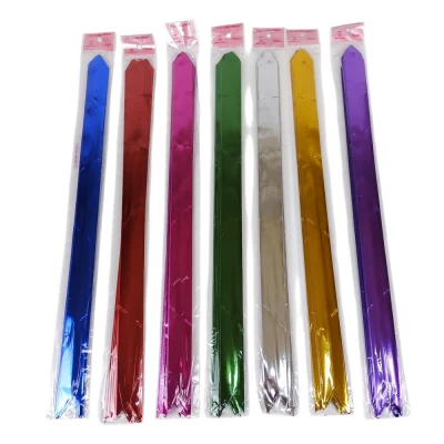 Набор подарочных бантов -10шт, на затяжках, фольгированные 1,5см х 24см (10342)