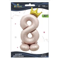 Шарик фольгированный цифра с короной на подставке Шарик фольгированный цифра с короной на подставке
