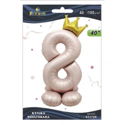 Шарик фольгированный цифра с короной на подставке Шарик фольгированный цифра с короной на подставке