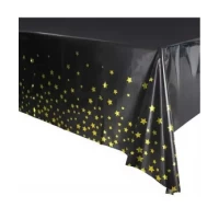 Скатерть черная 137 х 183см, Золотая звездочка Черный Unison (871023)