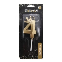 Свеча цифра 3D с короной 