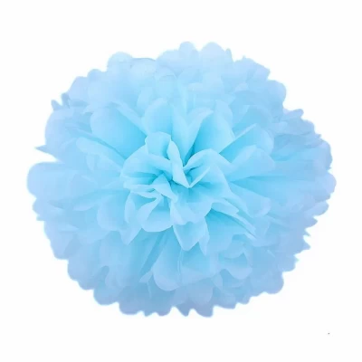 Помпоны декоративные бумажные 25см Голубые (0815-22   Blue)