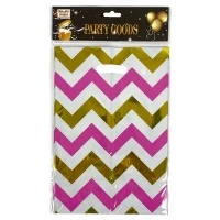 Пакеты подарочные полиэтиленовые 17 х 25см, 400мкм фольга, 10шт (10719 pink)