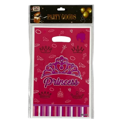 Пакеты подарочные полиэтиленовые 16,5 х 25см, Принцессы, 10шт/уп (10721)