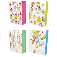 Пакет подарочный с фольгой 30 х 41,5 х 12см, 210гр, Happy Birthday (3923L)