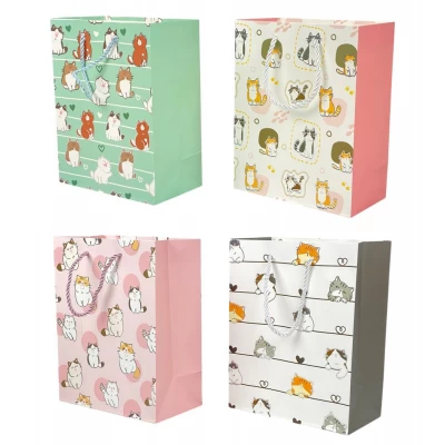 Пакет подарочный с фольгой 30 х 41,5 х 12см, 210гр, Котики (526C-L)
