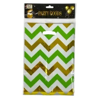 Пакеты подарочные полиэтиленовые 17 х 25см, 400мкм фольга, 10шт (10719 green)