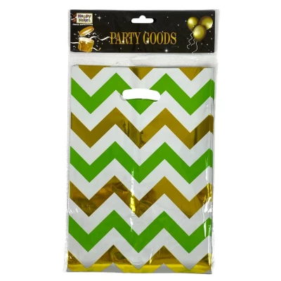 Пакеты подарочные полиэтиленовые 17 х 25см, 400мкм фольга, 10шт (10719 green)