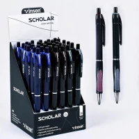 Ручка масляная, автомат синяя, 0,7мм, Vinson Разноцветный Vinson (V5)