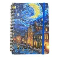 Тетрадь на спирали на резинке А5, 80 листов клетка, 