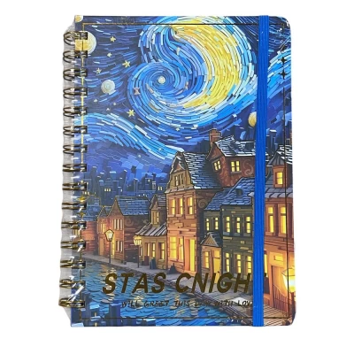 Тетрадь на спирали на резинке А5, 80 листов клетка, 