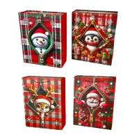 Пакет подарочный новогодний, 4 дизайна, 210g, 31 х 40 х 12 см (DV-BK-10302-3L)