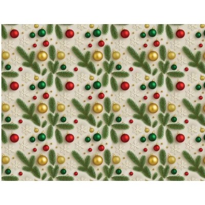Бумага подарочная мелованная 80г, новогодняя, 100 х 70см -10 листов (PVM10-324NY)