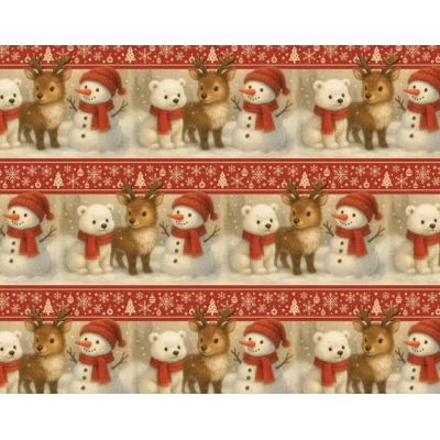 Бумага подарочная мелованная 80г, новогодняя, 100 х 70см -10 листов (PVM10-326NY)