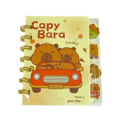 Блокнот 10,5 х 9см с разделителями, 77листов в линию Капибара (103-28)