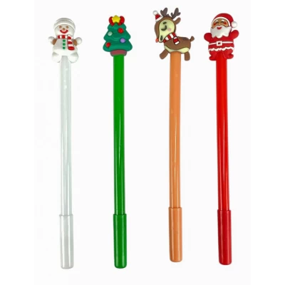 Ручка гелевая синяя 0,5мм Новогодняя (13591)