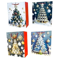 Пакет подарочный новогодний , 26 х 32 х 12cm 4 дизайна (Y2113M)