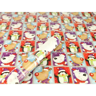 Бумага новогодняя для упаковки подарков 70см х 7 м (Пт 822.10)