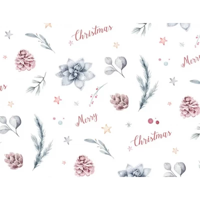 Бумага новогодняя для упаковки подарков 10 листов - 100 х 70 см 50г (PCZ10070-10-621)