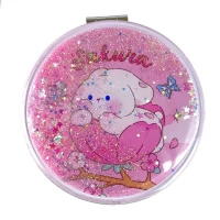 Зеркало круглое 7см с блестками, Сакура (ZT185-2576L)