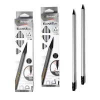 Карандаши чернографитные, HB, треугольные пластиковые, серебряные Серебряный Без бренда (BD1336Y silver)