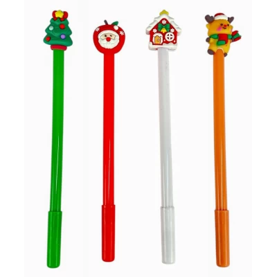 Ручка гелевая синяя 0,5мм Новогодняя (13589)