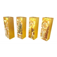 Пакет подарочный под бутылку новогодний 12х 35 х 10см (814-B) Пакет подарочный под бутылку новогодний 12х 35 х 10см (814-B)