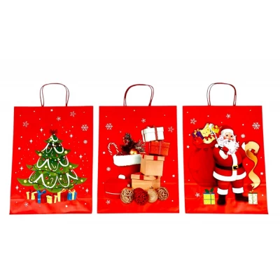 Пакет подарочный новогодний, 4 дизайна, 210g, 41 х 31 х 11 см (106589)