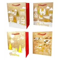 Пакет подарочный новогодний , 18 х 23 х 10cm 4 дизайна (Y2908S)
