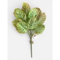 Ветка монстеры  36 см, светло-зелено-коричневая (с30547-1)