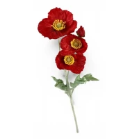 Ветка с маками, 60 см, красная (ТВ-60)